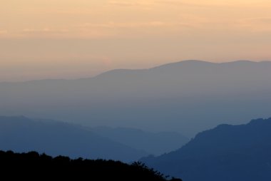 Mountains layers at the portuguese national park clipart