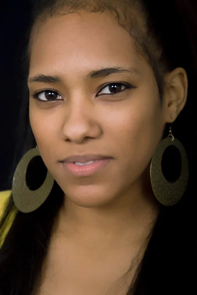 Young Beautiful Woman Closeup Portrait Studio Shot — Stock Photo, Image
