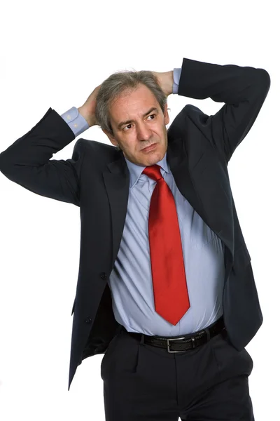 Uomo Affari Giacca Cravatta Con Mal Testa — Foto Stock