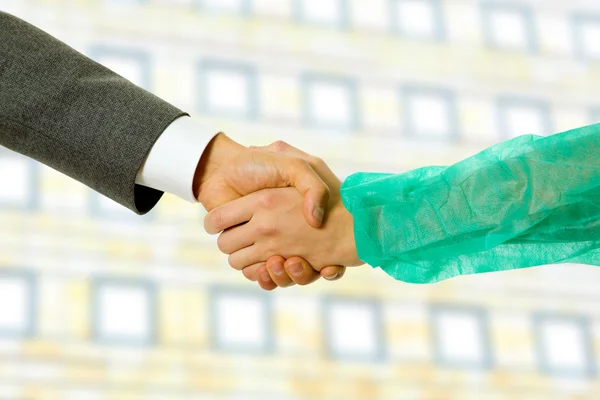 Business Men Doctor Hand Shake Close — Stock Photo, Image