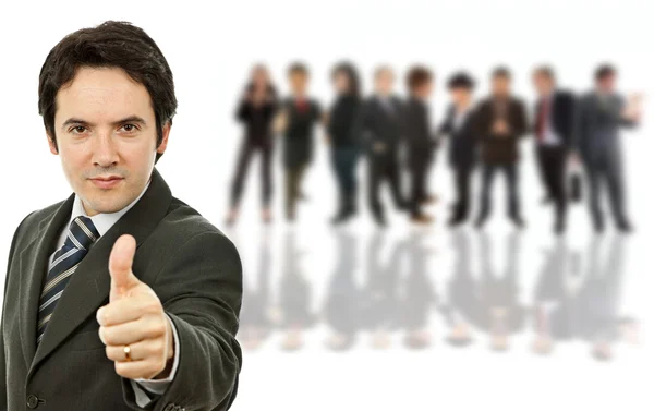Young Business Man Going Thumb Some Back — Stock Photo, Image