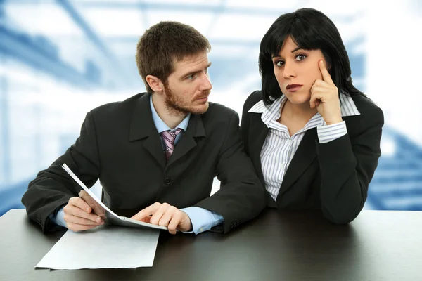 Young Business Couple Working Office — Stock Photo, Image