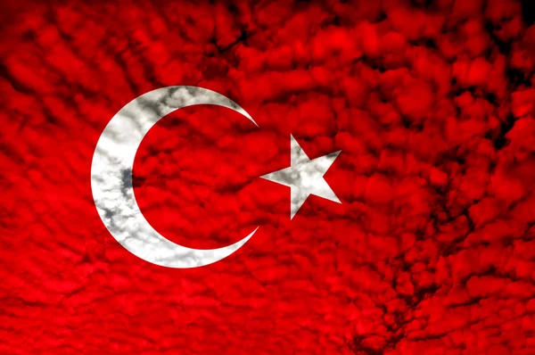 土耳其国旗之间云插图中 生成计算机 — 图库照片