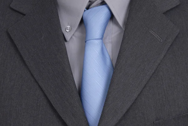 Detail Business Man Suit Blue Tie — Stock Photo, Image