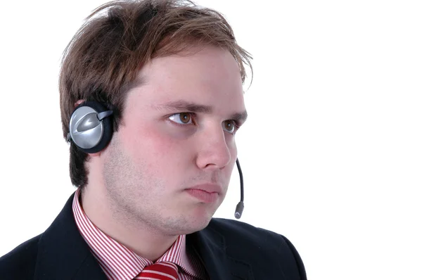 Young Call Center Man Talkind Phone — Stock Photo, Image