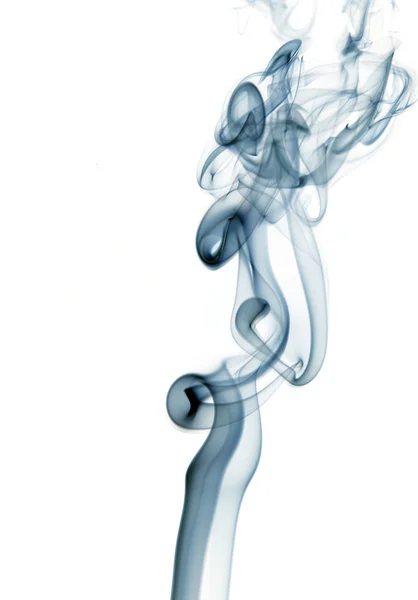Artistic Blue Smoke White Background — Stock Photo, Image