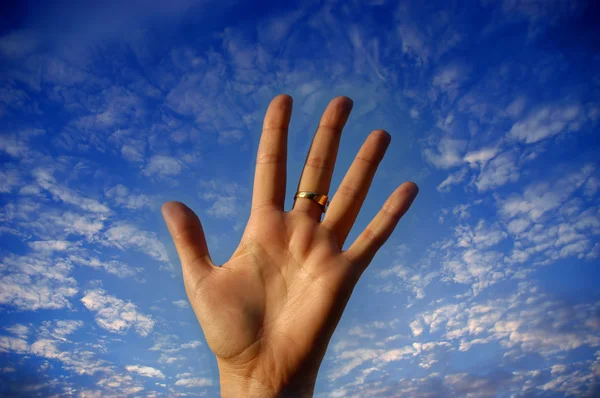 Hand sky — Stock Photo, Image