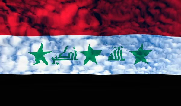 Irak Színes Mintázott Zászló Illusztráció Számítógéppel Generált — Stock Fotó