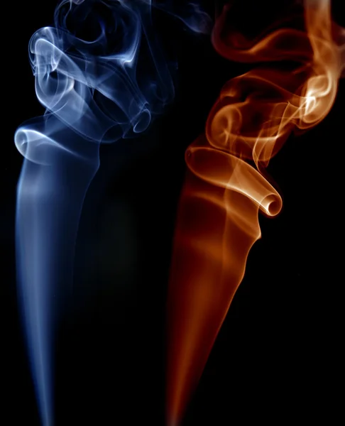Αφηρημένο Έγχρωμο Καπνός Μαύρο Φόντο — Φωτογραφία Αρχείου