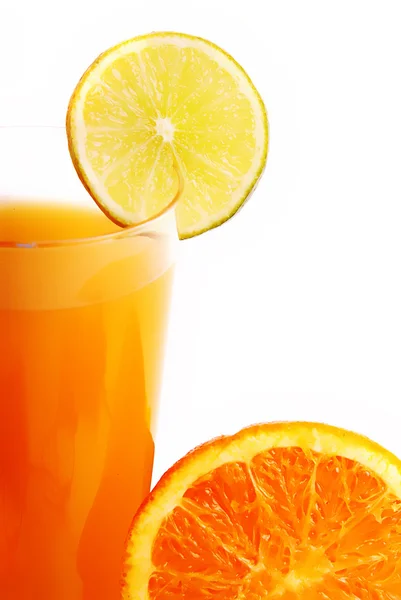 Apelsinjuice Glas Isolerad Vit Bakgrund — Stockfoto
