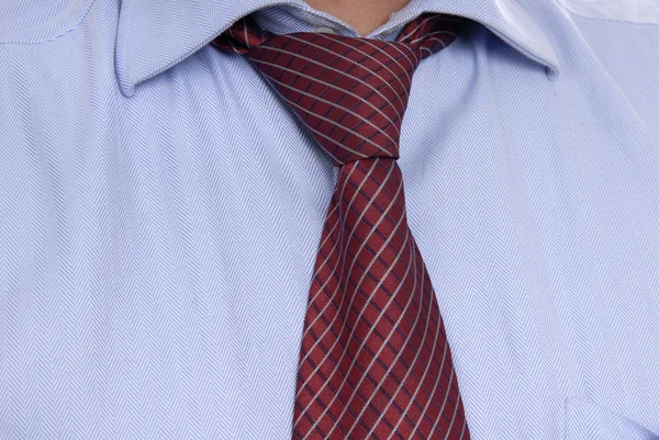Egy Üzletember Öltönyt Piros Nyakkendőt Részlete — Stock Fotó