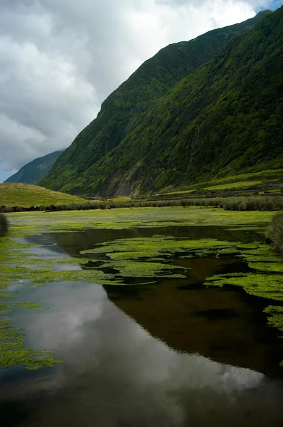 Lac Des Açores Christ Dans Île Jorge — Photo