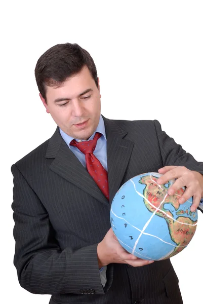Holding a globe — Stock Photo, Image