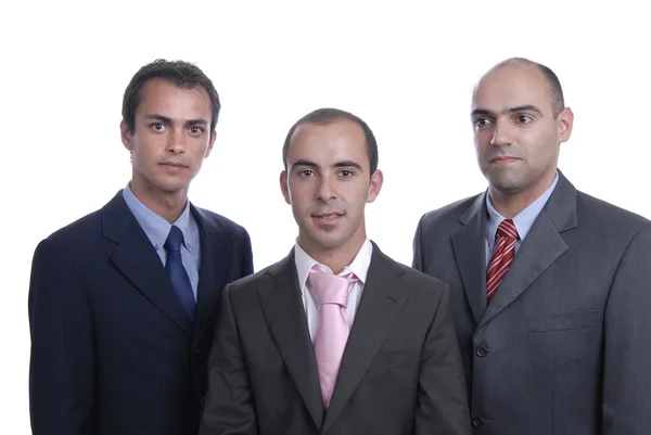 Tres Hombres Negocios Aislados Sobre Fondo Blanco —  Fotos de Stock
