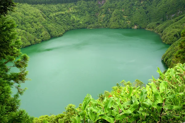 Stock image Green lake on the mountains of azores