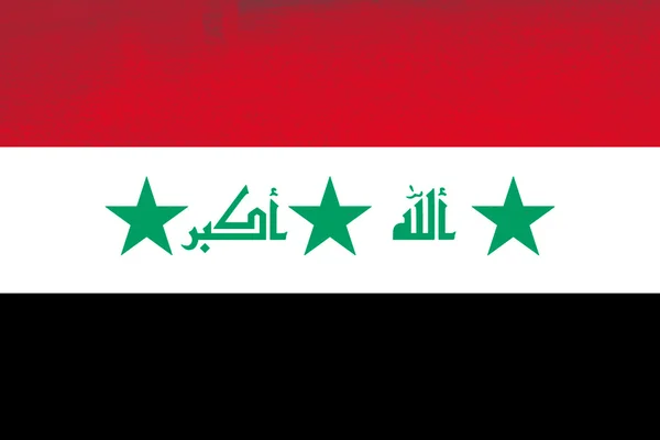 伊拉克彩色带纹理的旗帜插图中 生成计算机 — 图库照片