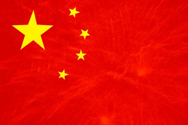Cina Bandiera Rossa Gialla Illustrazione Generato Computer — Foto Stock