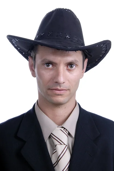 Young Business Men Cowboy Hat Portrait — Stock Photo, Image