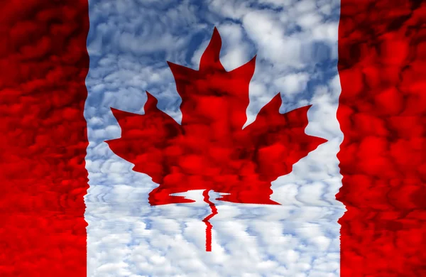 Canadá Bandera Roja Blanca Ilustración Generada Por Ordenador —  Fotos de Stock