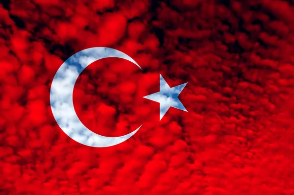 Türkiye Kırmızı Beyaz Bayrak Illüstrasyon Oluşturulan Bilgisayar — Stok fotoğraf