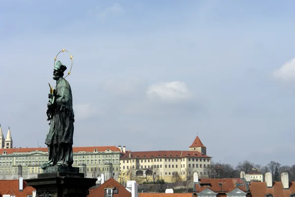Estatua Santa Viejo Puente Praga —  Fotos de Stock