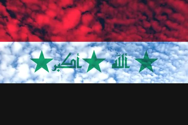 Irak Színes Mintázott Zászló Illusztráció Számítógéppel Generált — Stock Fotó