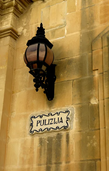 stock image Old lamp in the city of Mdina, Malta