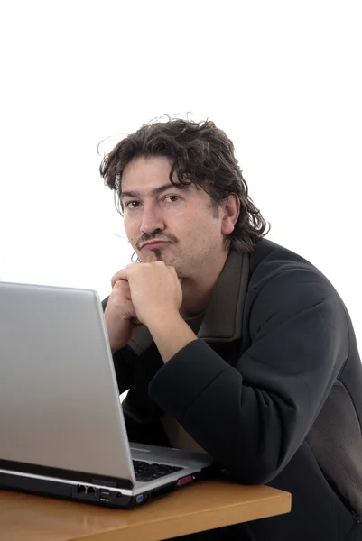 Mladý Muž Práce Osobním Počítačem — Stock fotografie