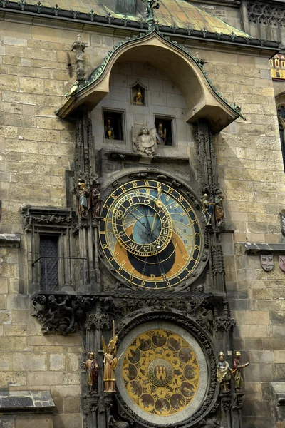 Praga Znanych Starożytnych Zegar Starym Mieście — Zdjęcie stockowe