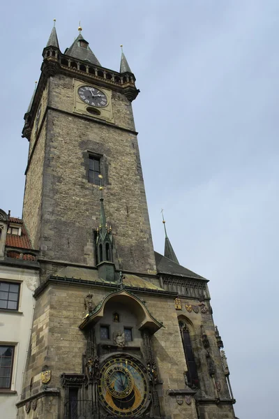 Antica Torre Dell Orologio Nel Centro Storico Praga — Foto Stock