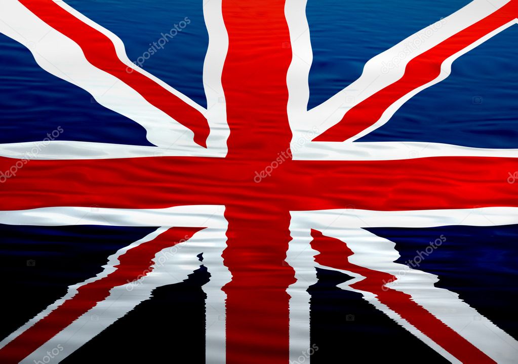 England flag ilustration in the water, computer generated
