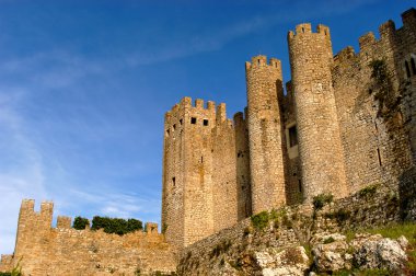 perspektif Obidos castle detay. Obidos, Portekiz.