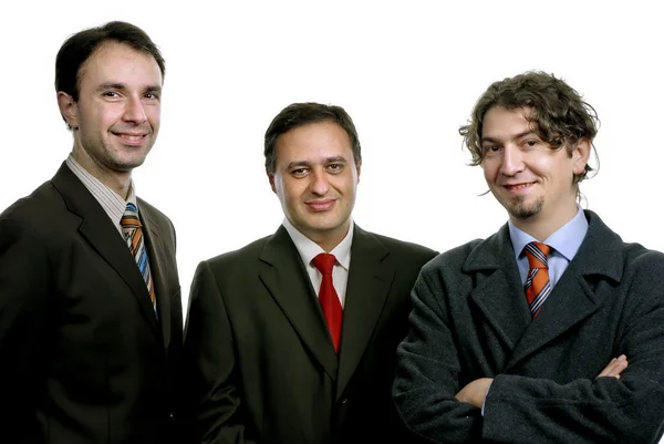 Tres Hombres Negocios Aislados Sobre Fondo Blanco — Foto de Stock