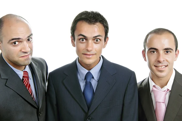 Три Бизнесмена Изолированы Белом Фоне — стоковое фото