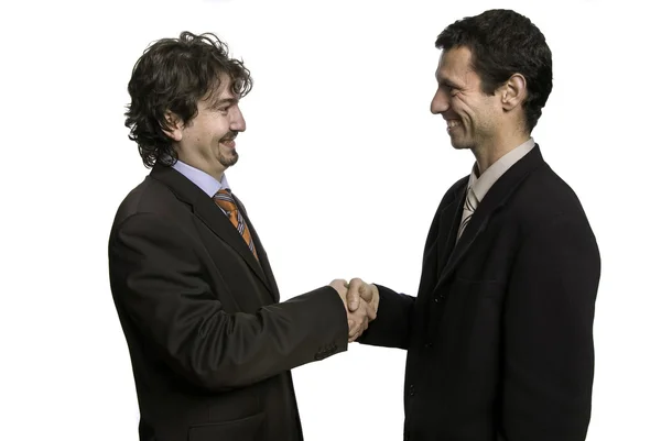 Businessmen Shaking Hands Isolated White Background — Stock Photo, Image