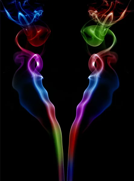 Colored Abstract Smoke Black Background — Stock Photo, Image