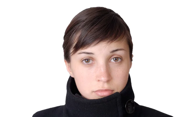 Beyaz Arka Plan Üzerinde Izole Genç Kız Portre — Stok fotoğraf