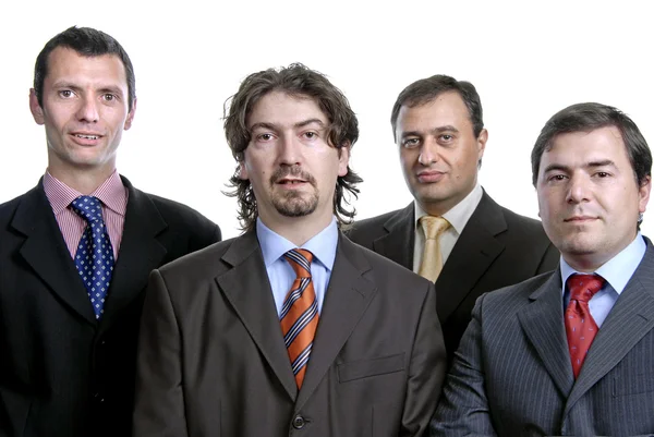 Quatro Jovens Homens Negócios Retrato Branco — Fotografia de Stock