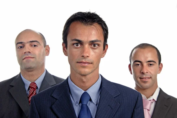 Три Бізнесмена Ізольовані Білому Тлі — стокове фото