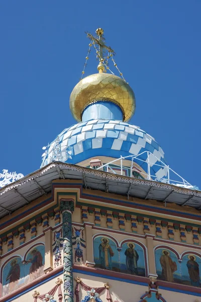 Tempel Een Achtergrond Blauwe Hemel Stad Kazan Rusland — Stockfoto