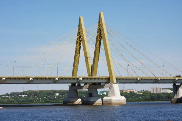 Γέφυρα Πέρα Από Τον Ποταμό Πόλη Καζάν Ρωσία — Φωτογραφία Αρχείου