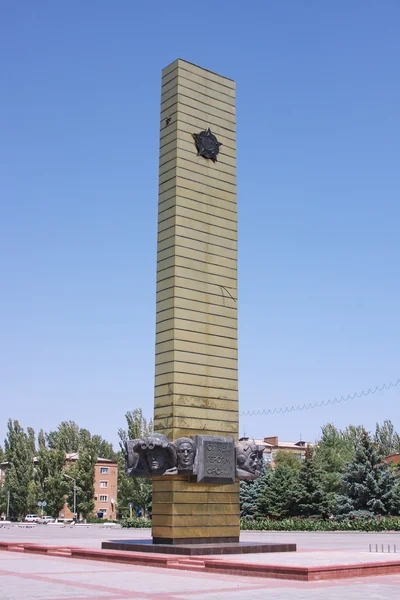 Pomník Vojákům Vojáky Městě Volgodonsk Rusko — Stock fotografie