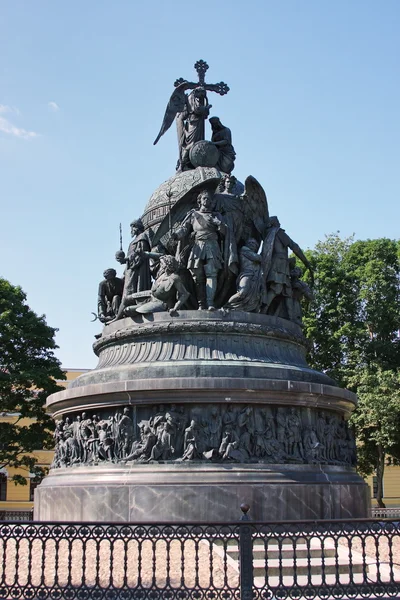 「ロシアの千年王国」の記念碑、veliky ノヴゴロドの街 — ストック写真