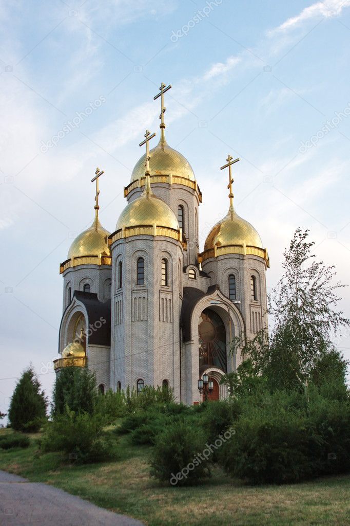 Temple of All saints, burial mound, city Volgograd