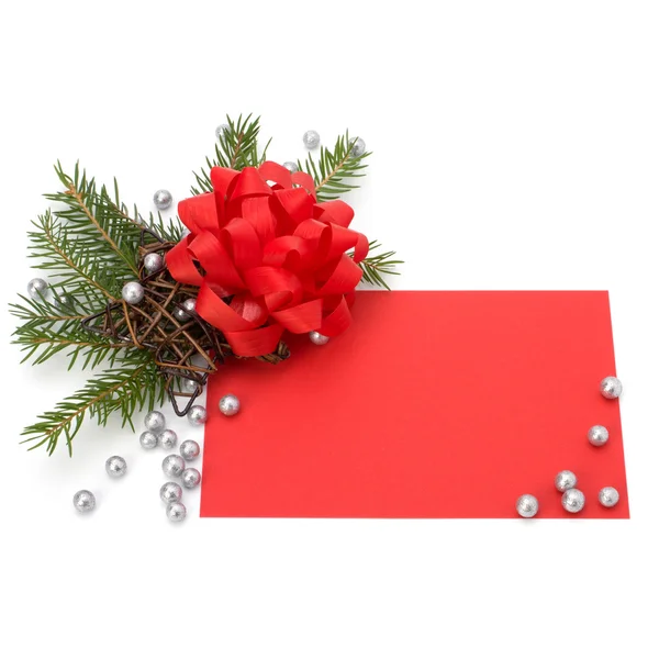 Χριστούγεννα διακόσμηση με ευχετήρια κάρτα — Φωτογραφία Αρχείου