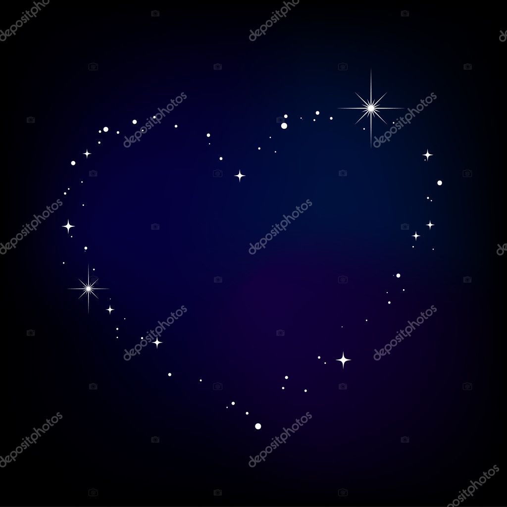 Star Heart In Night Sky — Stock Vector © Prezent 3947258