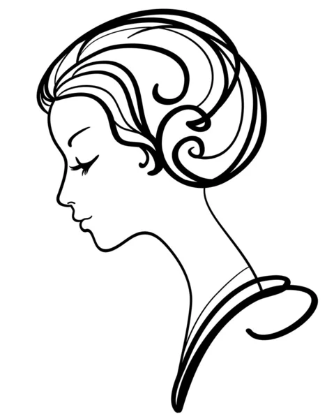 Güzel bir kadın yüzü vektör çizim — Stok Vektör
