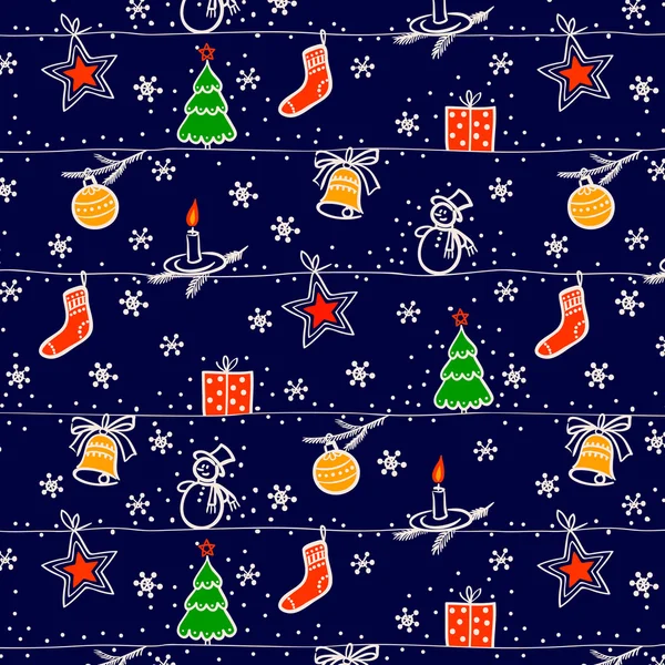 Christmas seamless vector background — Stock Vector