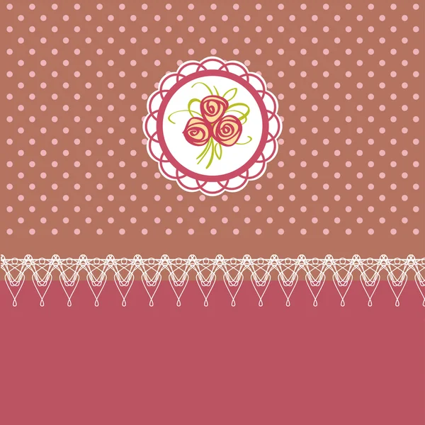 可爱矢量贺卡与玫瑰元素设计的生日 — 图库矢量图片