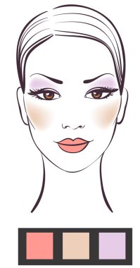 Beauty women face with makeup vector illustration clipart